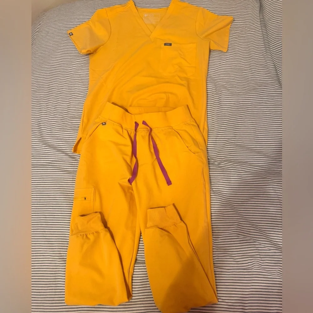 Figs Bright Yellow Scrub Top - Picture 1 of 7
